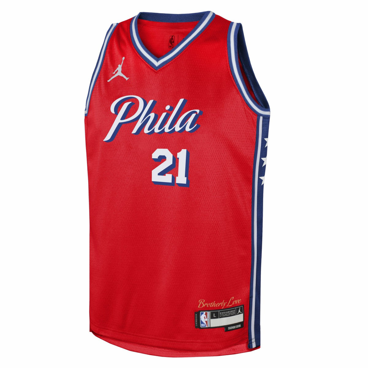 Joel Embiid Philadelphia 76ers Jordan Brand Youth Swingman Jersey - Statement Edition - Red discount