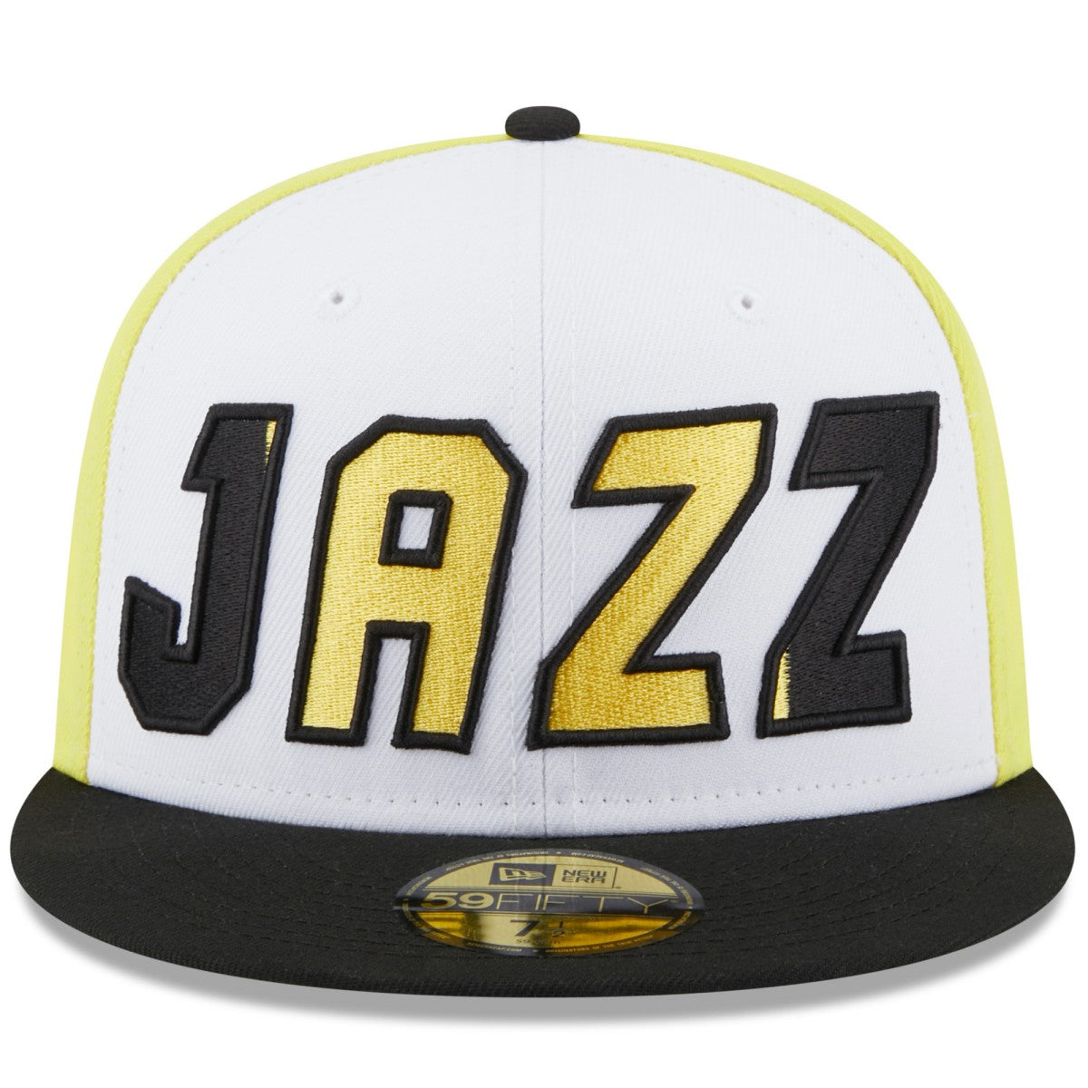 Utah Jazz Back Half 59FIFTY Fitted Hat - White/Black for sale