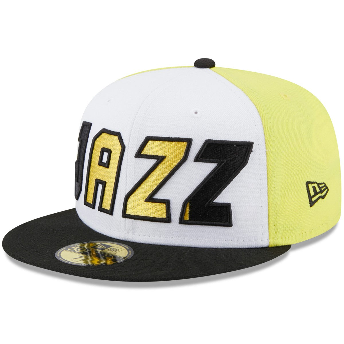 Utah Jazz Back Half 59FIFTY Fitted Hat - White/Black for sale