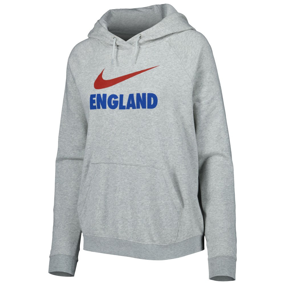 England National Team Women's Lockup Varsity Fleece Raglan Pullover Hoodie - Heather Gray sale