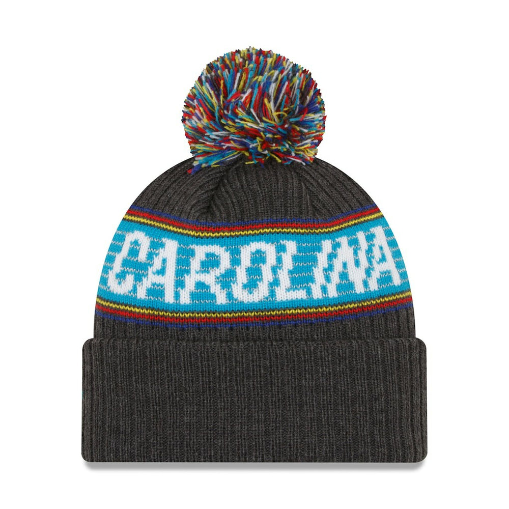 Carolina Panthers New Era 2022 Greg Olsen x Atrium Health Levine Children's Hospital Pom Knit Hat - Heather Charcoal online