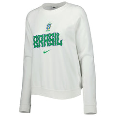 Brazil National Team Women's Lockup Varsity Tri-Blend Raglan Pullover Sweatshirt - White on sale