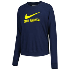 Club America Women's Lockup Varsity Tri-Blend Raglan Pullover Sweatshirt - Navy on sale