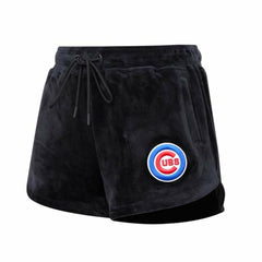 Chicago Cubs Pro Standard Women's Classic Velour Lounge Shorts Black