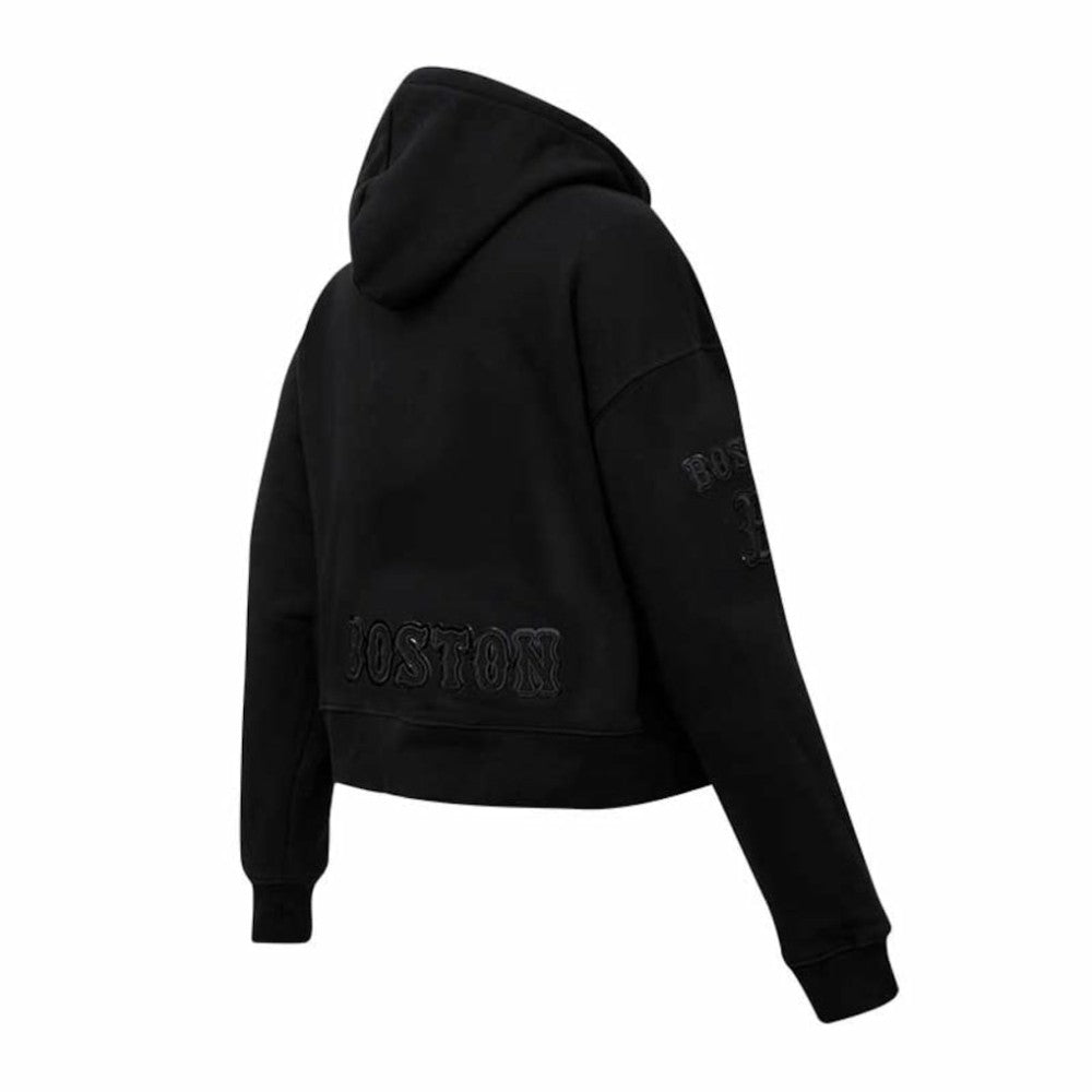 Boston Red Sox Pro Standard Women's Triple Black Cropped Pullover Hoodie