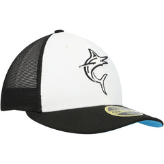 Miami Marlins 2023 On-Field Batting Practice Low Profile 59FIFTY Fitted Hat Black/White