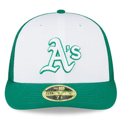 Athletics 2023 On-Field Batting Practice Low Profile 59FIFTY Fitted Hat White/Green