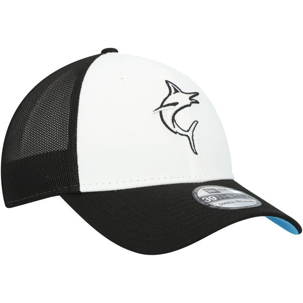 Miami Marlins 2023 On-Field Batting Practice 39THIRTY Flex Hat Black/White