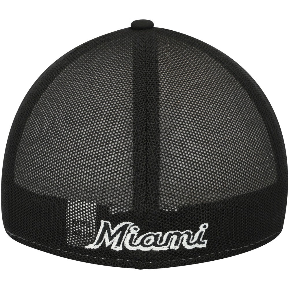 Miami Marlins 2023 On-Field Batting Practice 39THIRTY Flex Hat Black/White