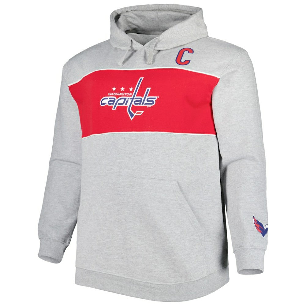 Alexander Ovechkin Washington Capitals Big & Tall Player Pullover Hoodie - Heather Gray Hoodies
