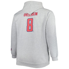 Alexander Ovechkin Washington Capitals Big & Tall Player Pullover Hoodie - Heather Gray Hoodies