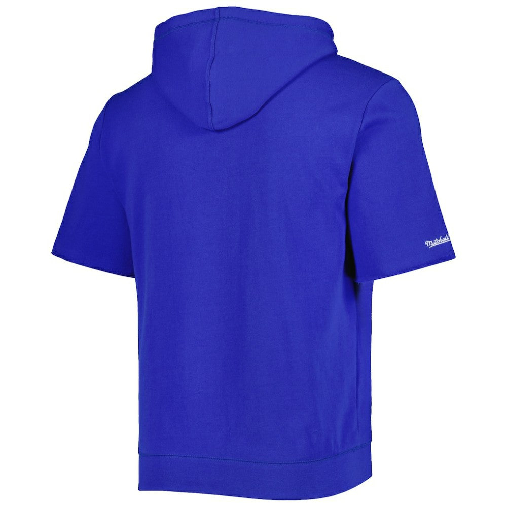 Chicago Cubs Cooperstown Collection Washed Fleece Pullover Short Sleeve Hoodie Royal