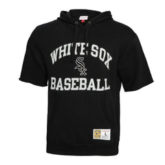 Chicago White Sox Cooperstown Collection Washed Fleece Pullover Short Sleeve Hoodie Black