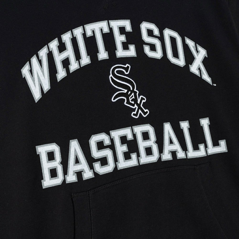 Chicago White Sox Cooperstown Collection Washed Fleece Pullover Short Sleeve Hoodie Black