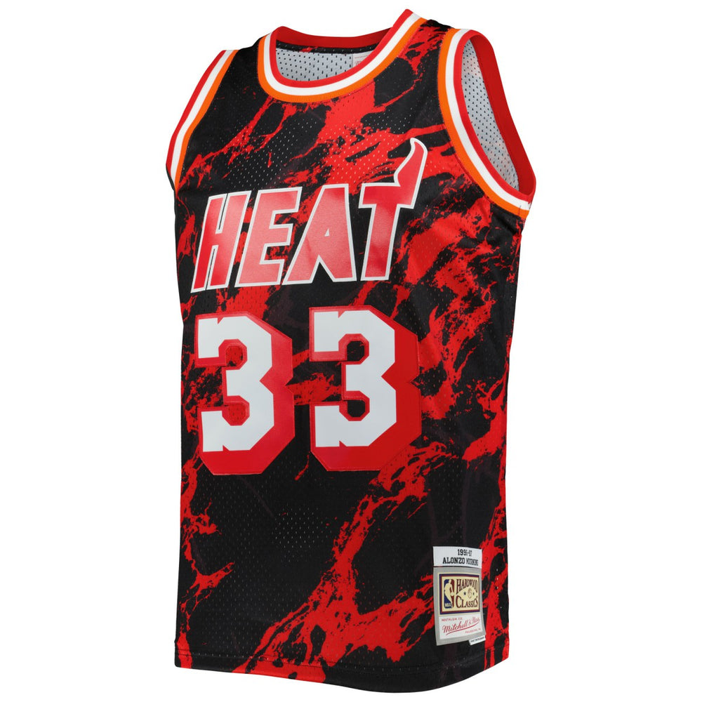 Alonzo Mourning Miami Heat 1996/97 Hardwood Classics Marble Swingman Jersey - Black online