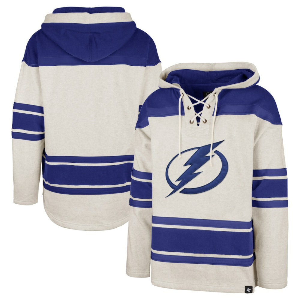 Tampa Bay Lightning '47 Rockaway Lace-Up Pullover Hoodie - Oatmeal Hoodies
