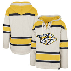 Nashville Predators '47 Rockaway Lace-Up Pullover Hoodie - Oatmeal Hoodies