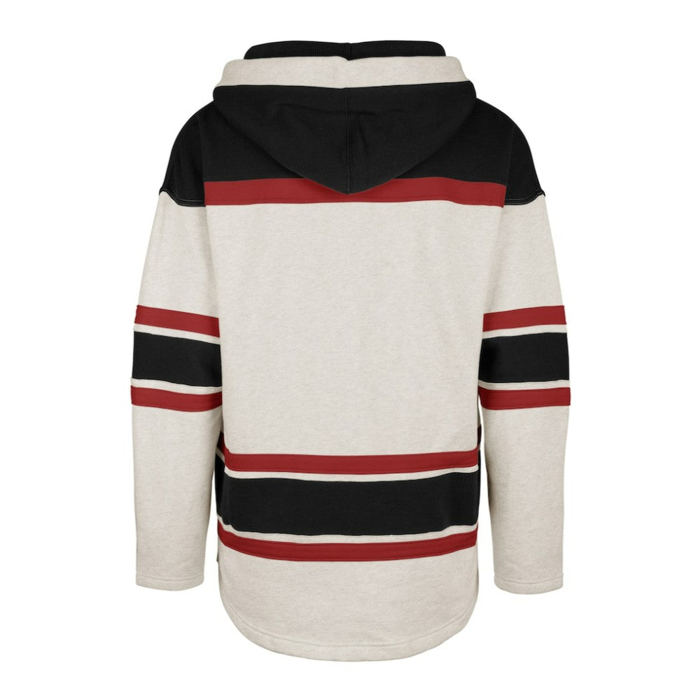 Chicago Blackhawks '47 Rockaway Lace-Up Pullover Hoodie - Oatmeal Hoodies