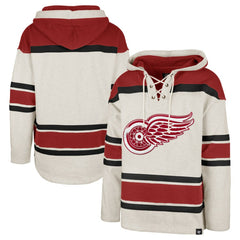 Detroit Red Wings '47 Rockaway Lace-Up Pullover Hoodie - Oatmeal Hoodies