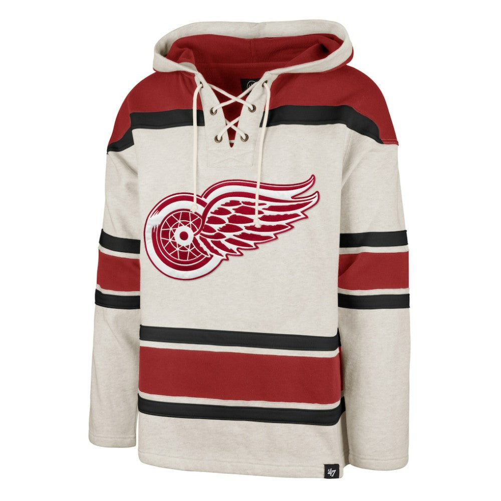 Detroit Red Wings '47 Rockaway Lace-Up Pullover Hoodie - Oatmeal Hoodies