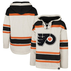 Philadelphia Flyers '47 Rockaway Lace-Up Pullover Hoodie - Oatmeal Hoodies