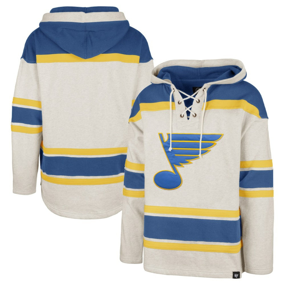 St. Louis Blues '47 Rockaway Lace-Up Pullover Hoodie - Oatmeal Hoodies