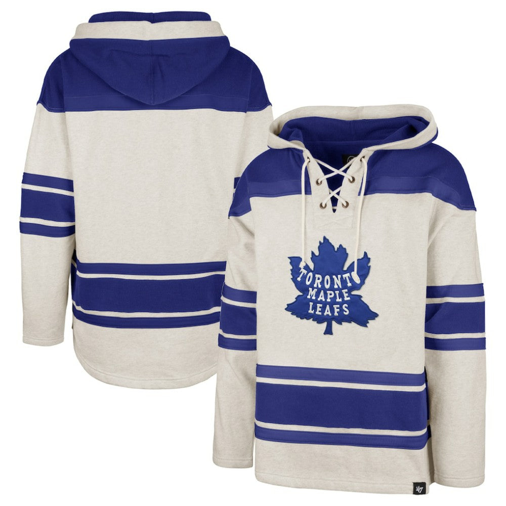 Toronto Maple Leafs '47 Rockaway Lace-Up Pullover Hoodie - Oatmeal Hoodies