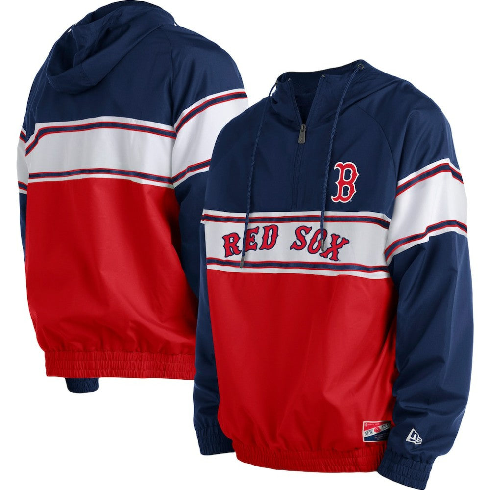 Boston Red Sox Ripstop Raglan Quarter-Zip Hoodie Navy