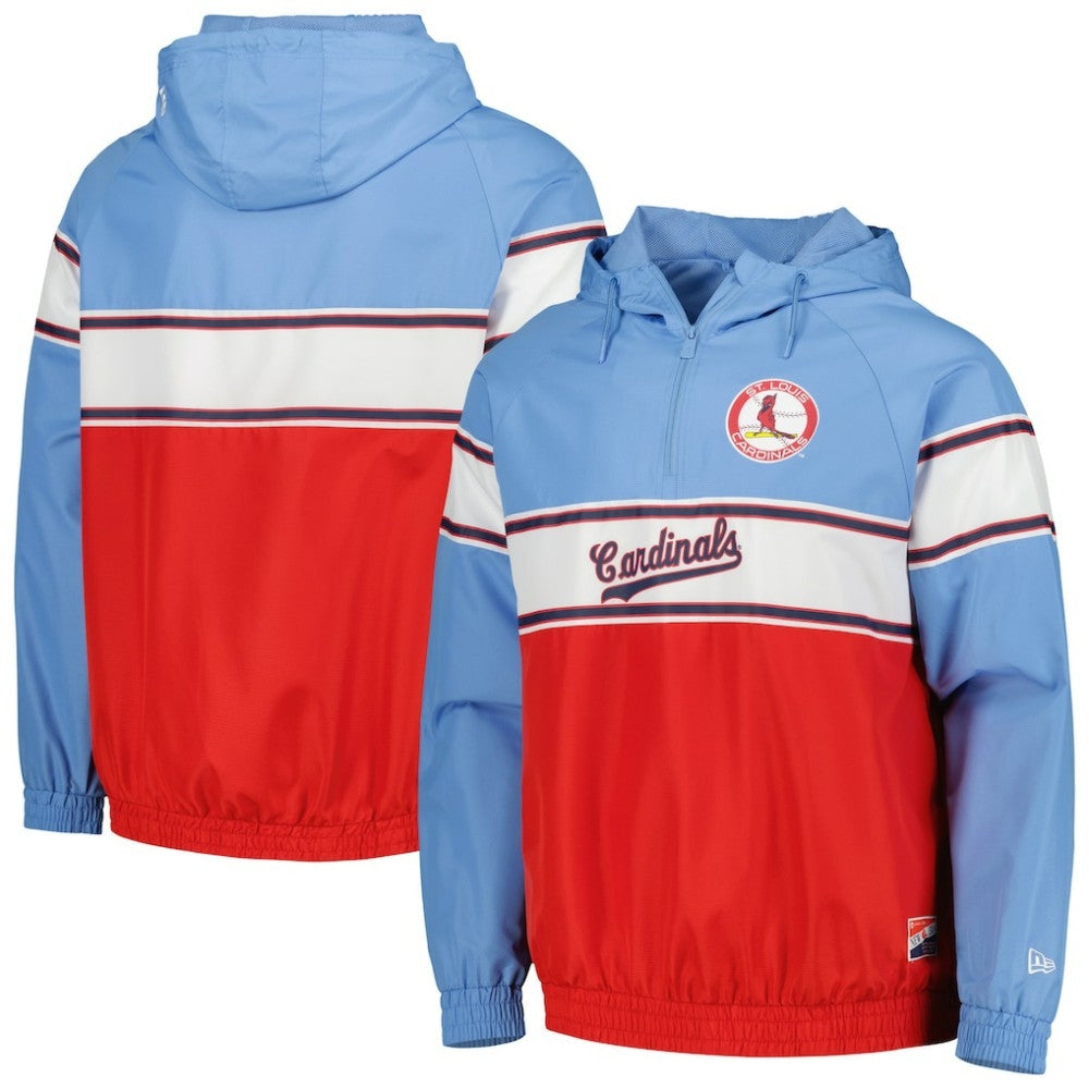 St. Louis Cardinals Ripstop Raglan Quarter-Zip Hoodie Light Blue