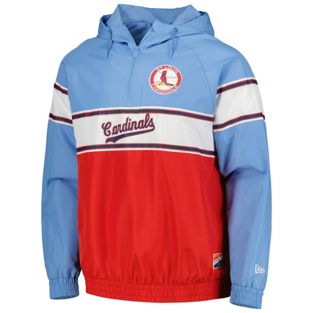 St. Louis Cardinals Ripstop Raglan Quarter-Zip Hoodie Light Blue
