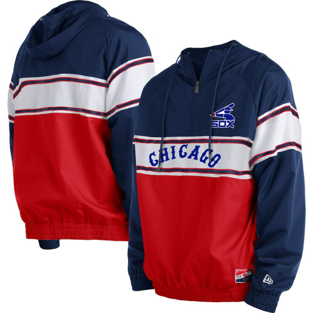 Chicago White Sox Ripstop Raglan Quarter-Zip Hoodie Navy