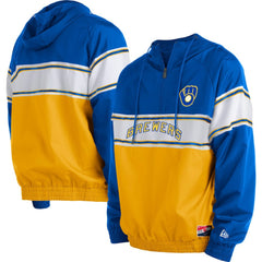 Milwaukee Brewers Ripstop Raglan Quarter-Zip Hoodie Royal