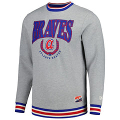 Atlanta Braves Throwback Classic Pullover Sweatshirt Heather Gray