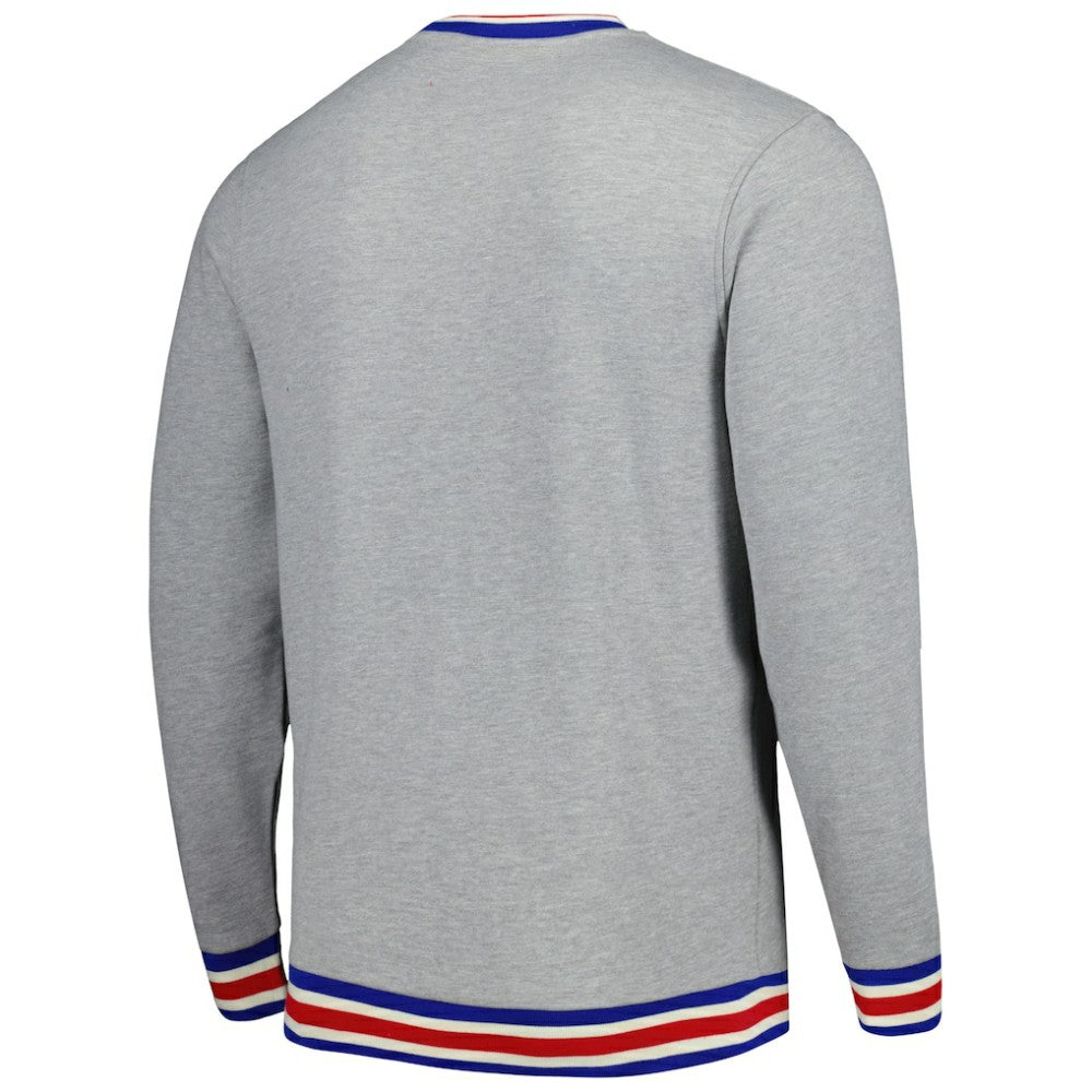 Atlanta Braves Throwback Classic Pullover Sweatshirt Heather Gray