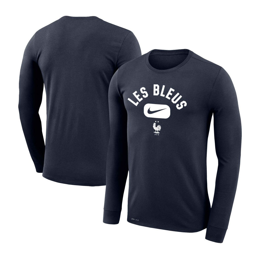 France National Team Lockup Legend Performance Long Sleeve T-Shirt - Navy cheap