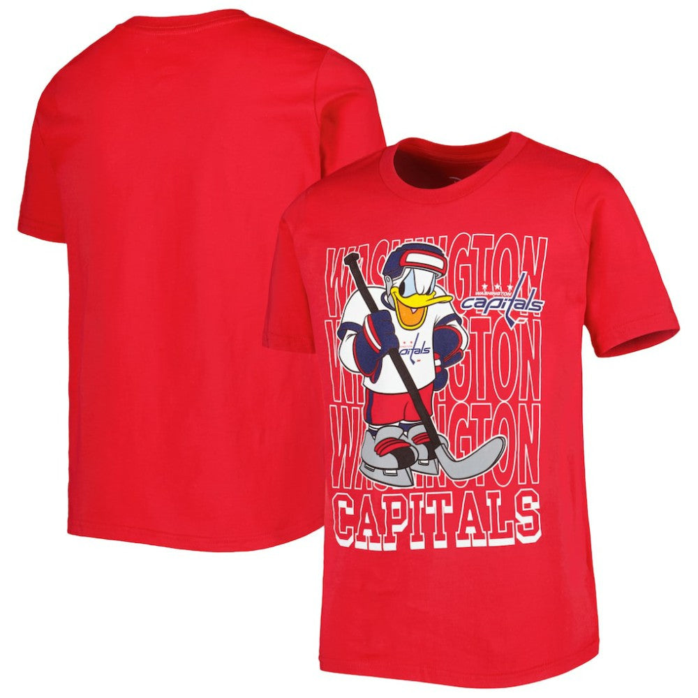 Washington Capitals Youth Disney Donald Duck Three-Peat T-Shirt - Red T-shirts