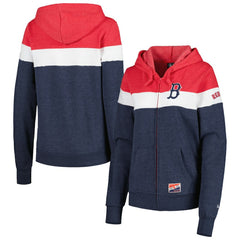 Boston Red Sox Women's Colorblock Full-Zip Hoodie Jacket Heather Navy