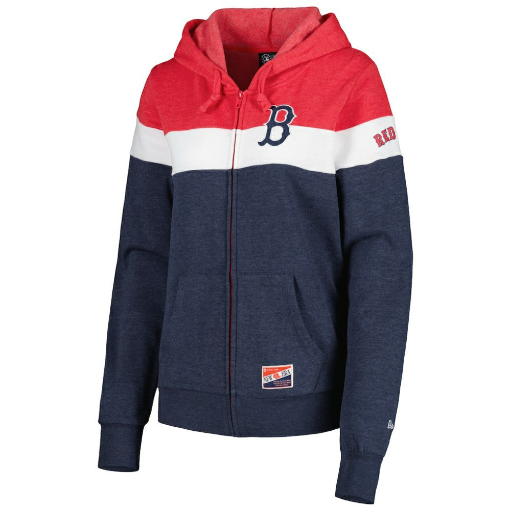 Boston Red Sox Women's Colorblock Full-Zip Hoodie Jacket Heather Navy