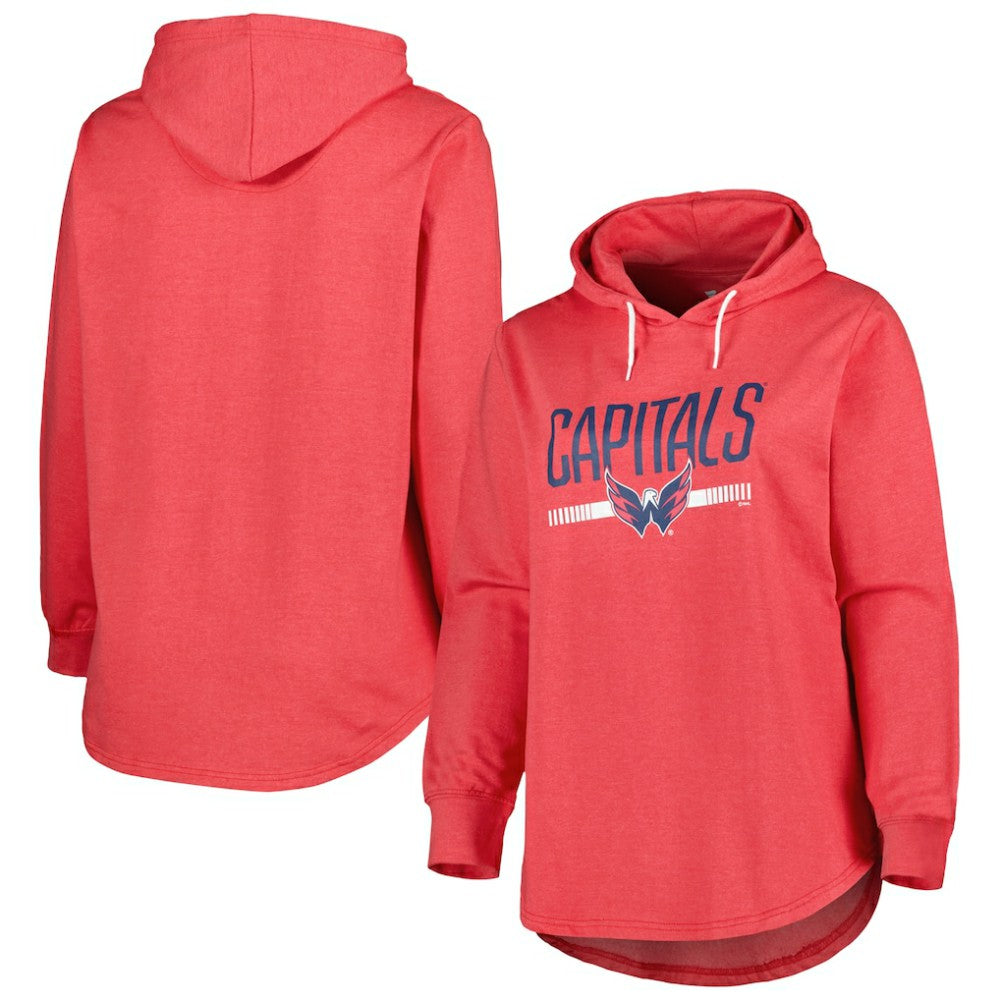 Washington Capitals Women's Plus Size Fleece Pullover Hoodie - Heather Red Hoodies