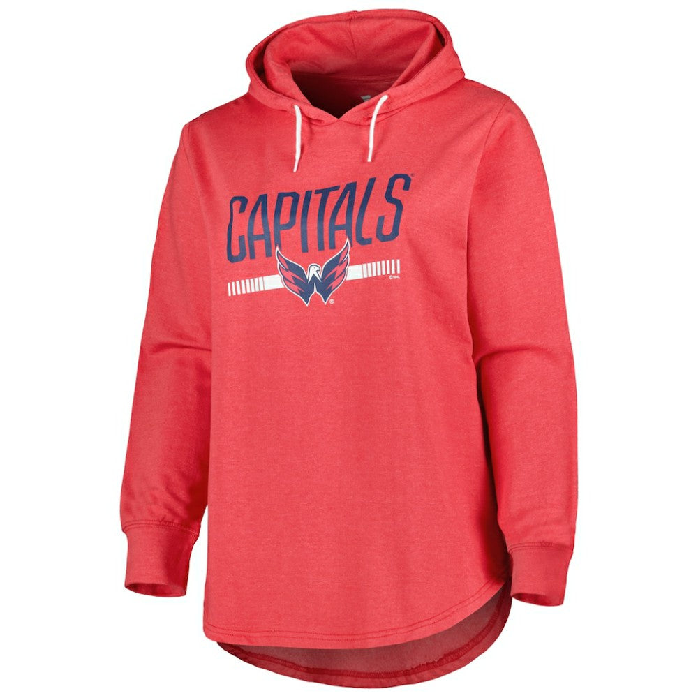 Washington Capitals Women's Plus Size Fleece Pullover Hoodie - Heather Red Hoodies
