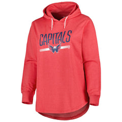 Washington Capitals Women's Plus Size Fleece Pullover Hoodie - Heather Red Hoodies