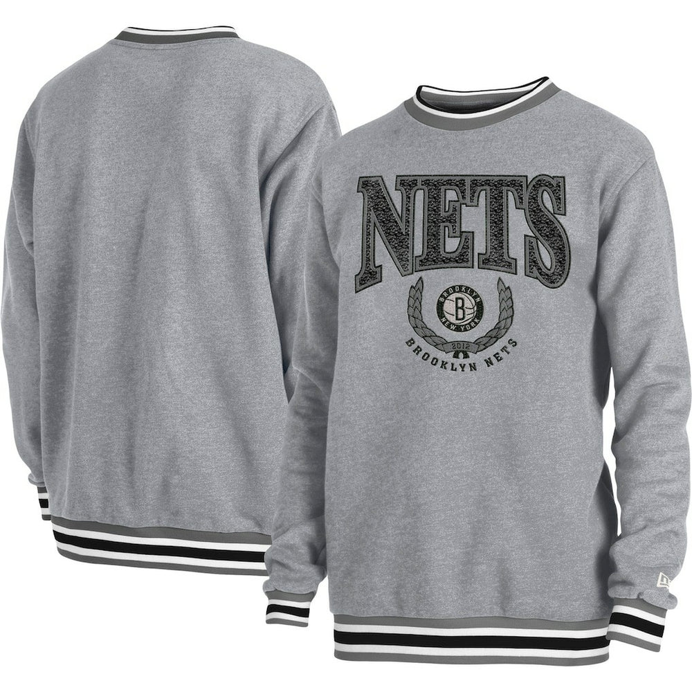 Brooklyn Nets Unisex Vintage Throwback Crew Sweatshirt - Heather Gray outlet
