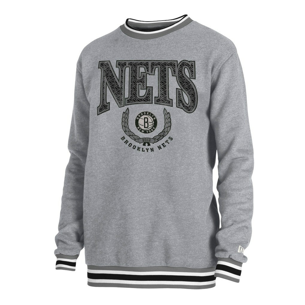 Brooklyn Nets Unisex Vintage Throwback Crew Sweatshirt - Heather Gray outlet