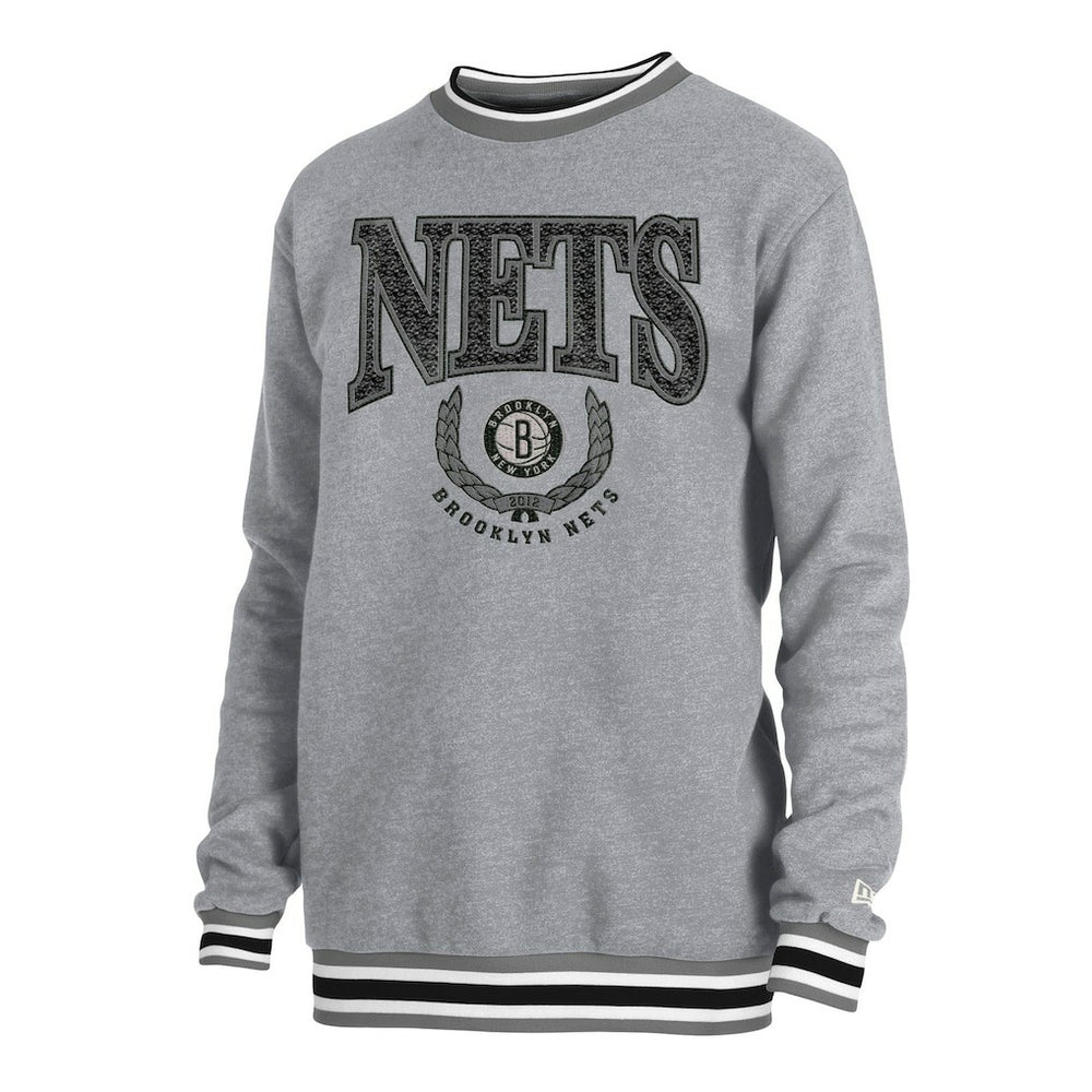 Brooklyn Nets Unisex Vintage Throwback Crew Sweatshirt - Heather Gray outlet