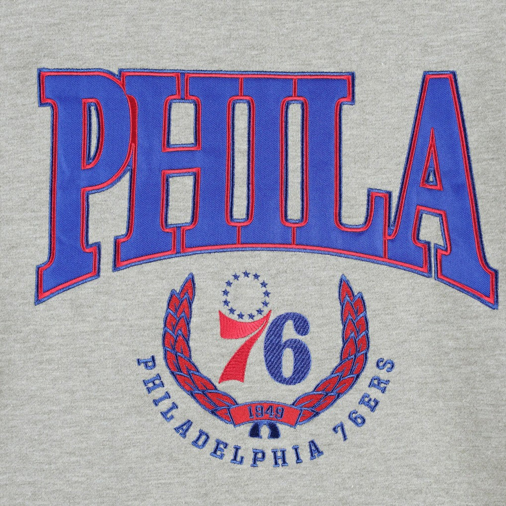 Philadelphia 76ers Unisex Vintage Throwback Crew Sweatshirt - Heather Gray shop