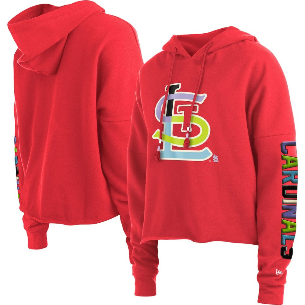 St. Louis Cardinals Women's Fashion High Hip Pullover Hoodie Red