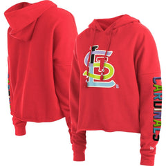 St. Louis Cardinals Women's Fashion High Hip Pullover Hoodie Red