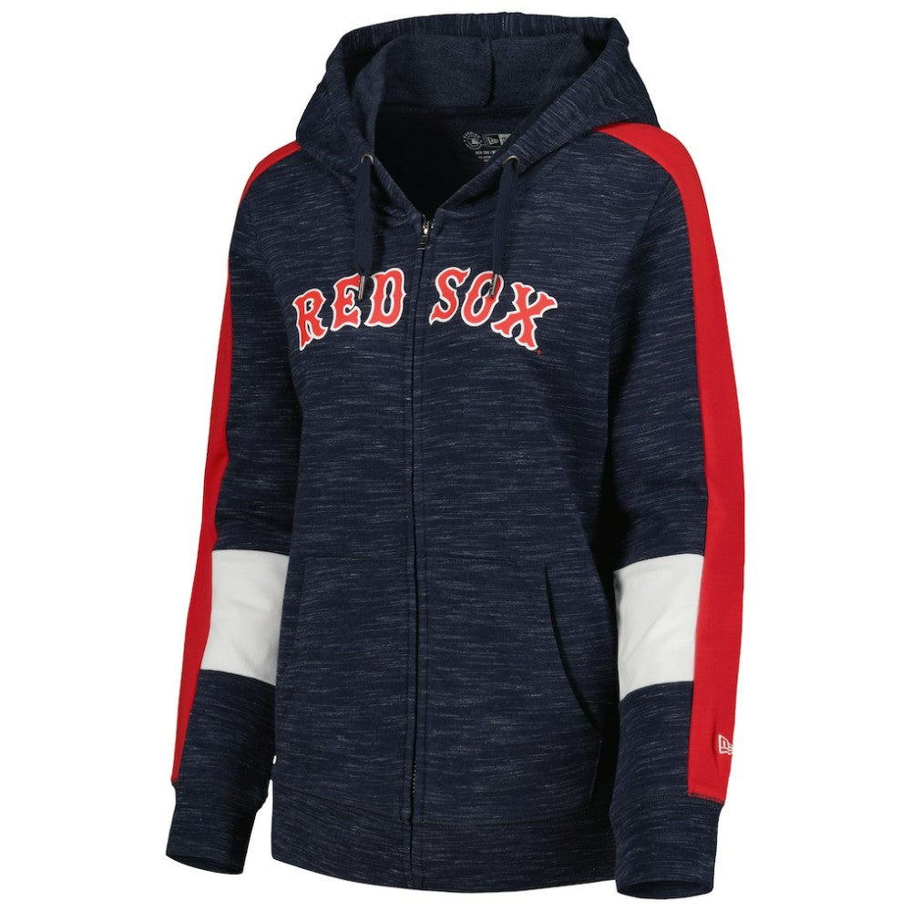 Boston Red Sox Women's Colorblock Full-Zip Hoodie Navy