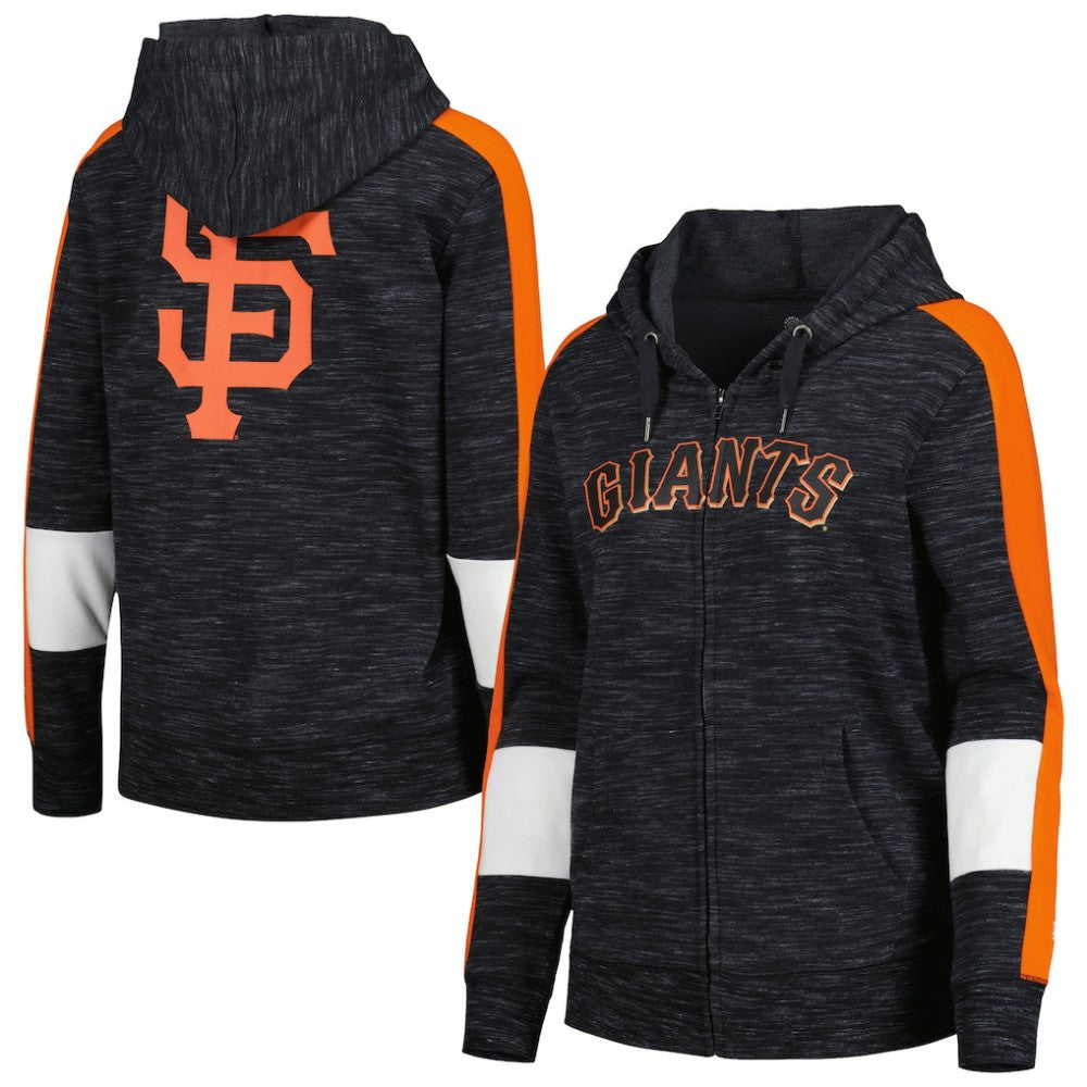 San Francisco Giants Women's Colorblock Full-Zip Hoodie Black