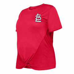 St. Louis Cardinals Women's Plus Size Two-Hit Front Knot T-Shirt Red